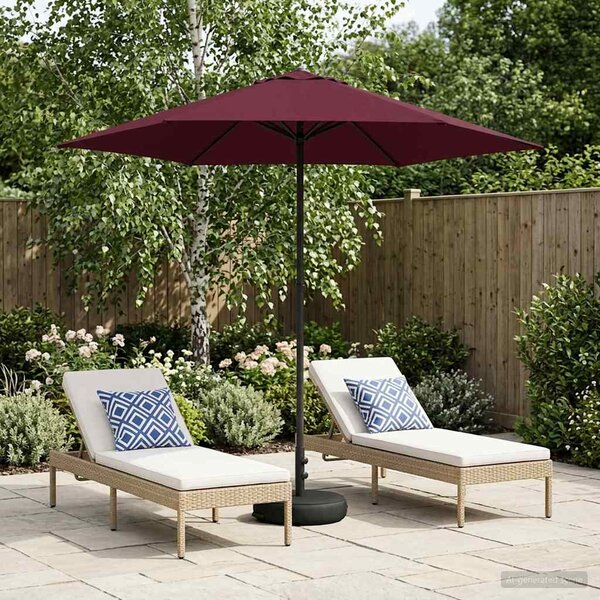 Parasol ogrodowy z podstawą 230 x 230 cm Poliester Prostokątny