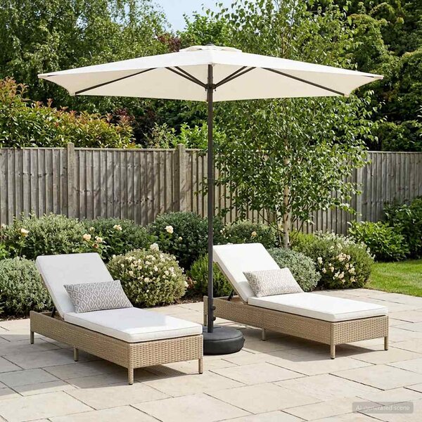 Parasol ogrodowy z podstawą 270 x 270 cm Poliester Prostokątny