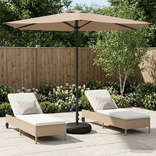 Parasol ogrodowy z podstawą 270 x 270 cm Poliester Prostokątny