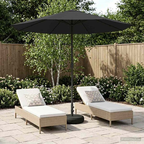 Parasol ogrodowy z podstawą 230 x 230 cm Poliester Prostokątny