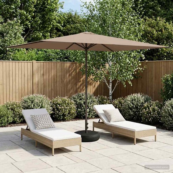Parasol ogrodowy z podstawą 200 x 300 cm Poliester Prostokątny