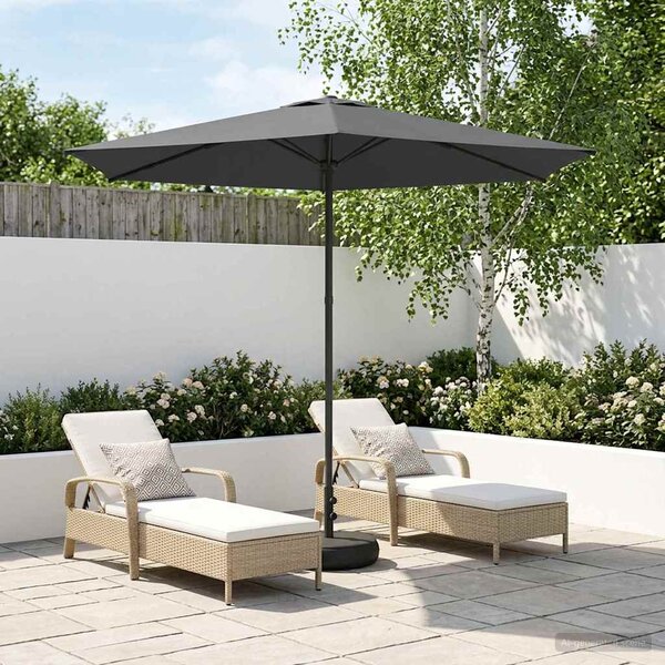 Parasol ogrodowy z podstawą 270 x 270 cm Poliester Prostokątny