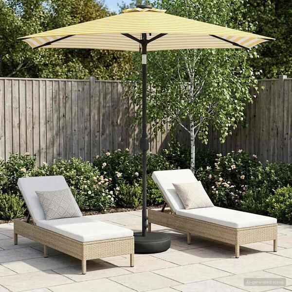 Parasol ogrodowy z oświetleniem LED i podstawą 230 x 230 cm