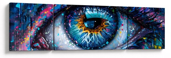Obraz - Malowanie oczu (170x50 cm)