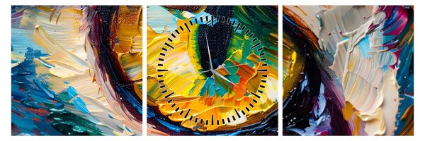 Obraz - Malowanie kocim okiem (z zegarem) (90x30 cm)