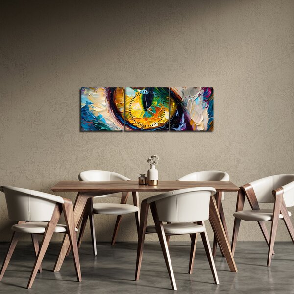 Obraz - Malowanie kocim okiem (z zegarem) (90x30 cm)