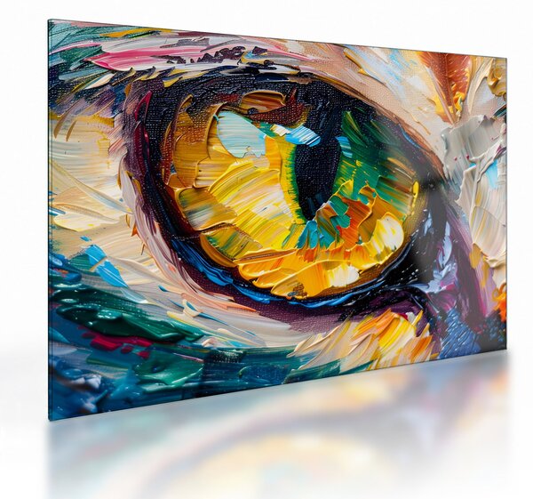 Obraz na szkle - Malowanie kocim okiem (70x50 cm)