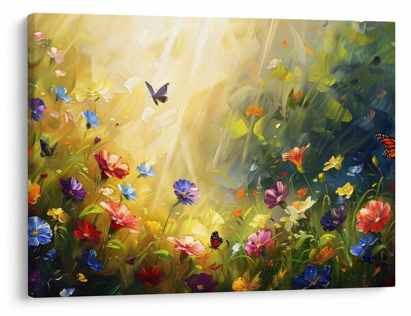 Obraz - Wiosenna łąka kwiatowa, malarstwo (70x50 cm)