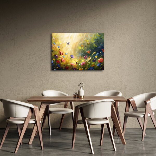 Obraz - Wiosenna łąka kwiatowa, malarstwo (70x50 cm)