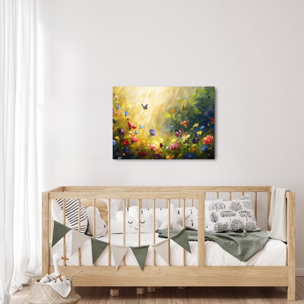 Obraz - Wiosenna łąka kwiatowa, malarstwo (70x50 cm)