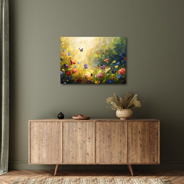 Obraz - Wiosenna łąka kwiatowa, malarstwo (70x50 cm)