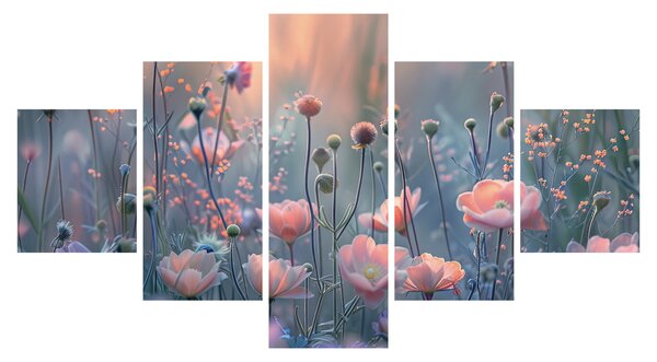Obraz - Kwiaty w pastelowych kolorach (125x70 cm)