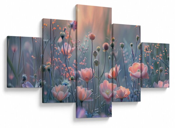 Obraz - Kwiaty w pastelowych kolorach (125x70 cm)