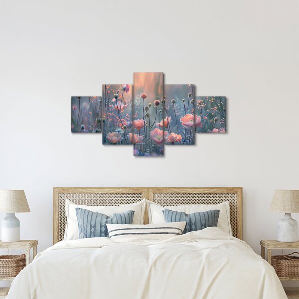 Obraz - Kwiaty w pastelowych kolorach (125x70 cm)