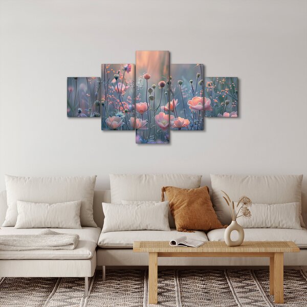 Obraz - Kwiaty w pastelowych kolorach (125x70 cm)