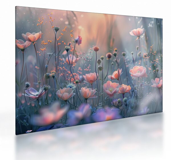 Obraz na szkle - Kwiaty w pastelowych kolorach (70x50 cm)
