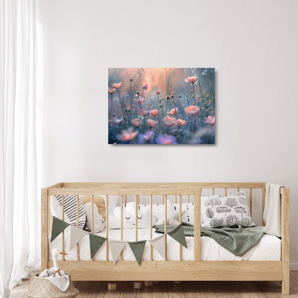 Obraz na szkle - Kwiaty w pastelowych kolorach (70x50 cm)