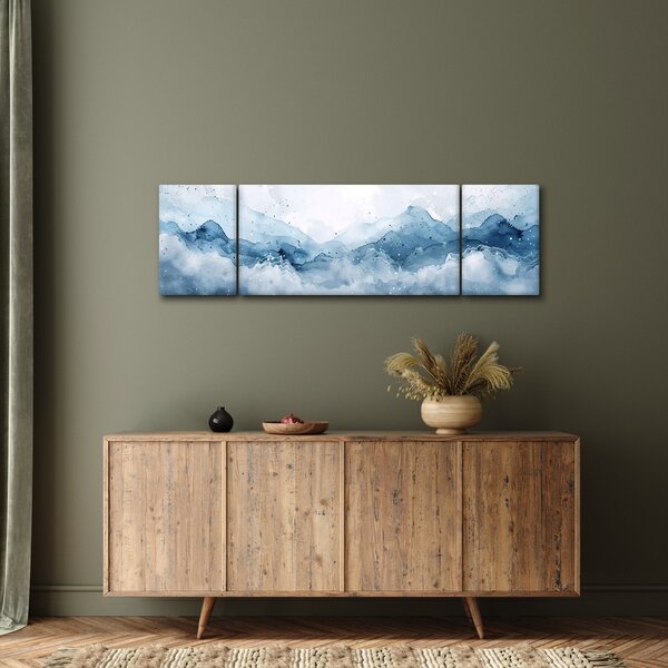 Obraz - Chmury i fale, akwarela (170x50 cm)