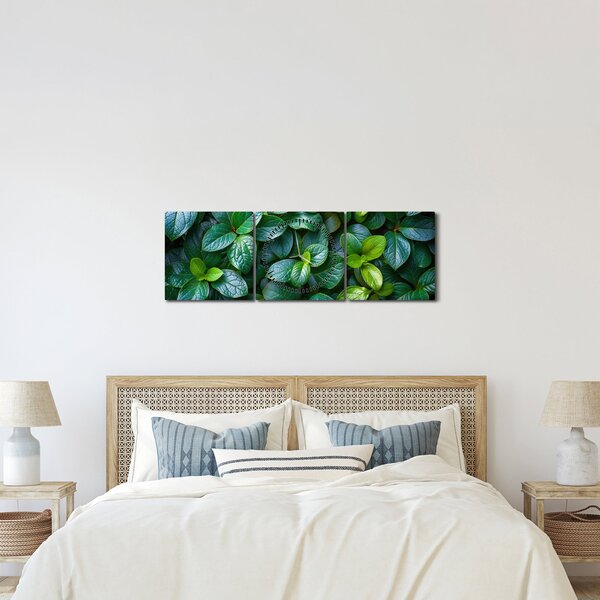 Obraz - Rośliny zielone (z zegarem) (90x30 cm)
