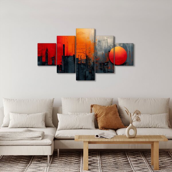 Obraz - Abstrakcyjny obraz miasta (125x70 cm)