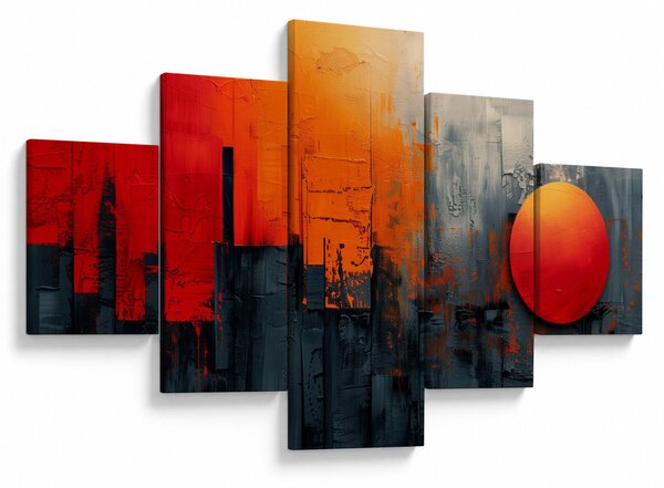 Obraz - Abstrakcyjny obraz miasta (125x70 cm)