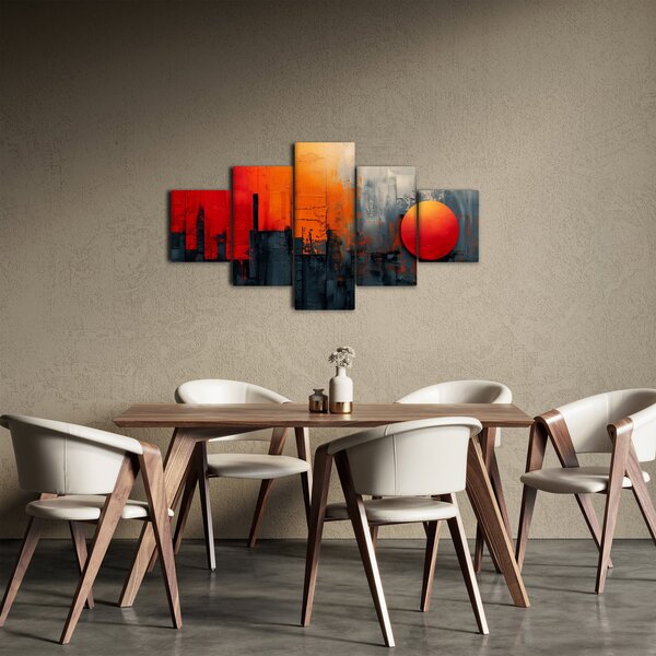 Obraz - Abstrakcyjny obraz miasta (125x70 cm)
