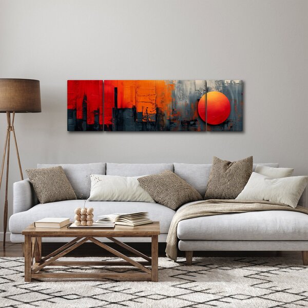 Obraz - Abstrakcyjny obraz miasta (170x50 cm)