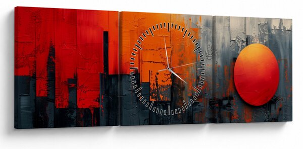 Obraz - Abstrakcyjny obraz miasta (z zegarem) (90x30 cm)