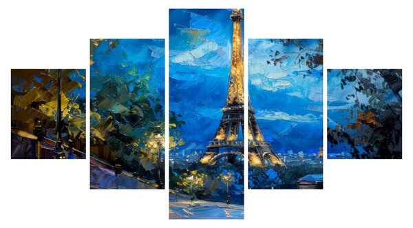 Obraz - Obraz olejny przedstawiający wieżę Eiffla (125x70 cm)