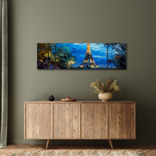 Obraz - Obraz olejny przedstawiający wieżę Eiffla (170x50 cm)