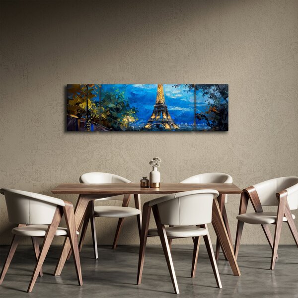 Obraz - Obraz olejny przedstawiający wieżę Eiffla (170x50 cm)