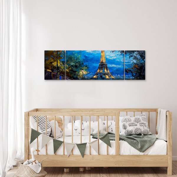 Obraz - Obraz olejny przedstawiający wieżę Eiffla (170x50 cm)