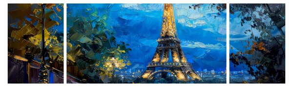 Obraz - Obraz olejny przedstawiający wieżę Eiffla (170x50 cm)