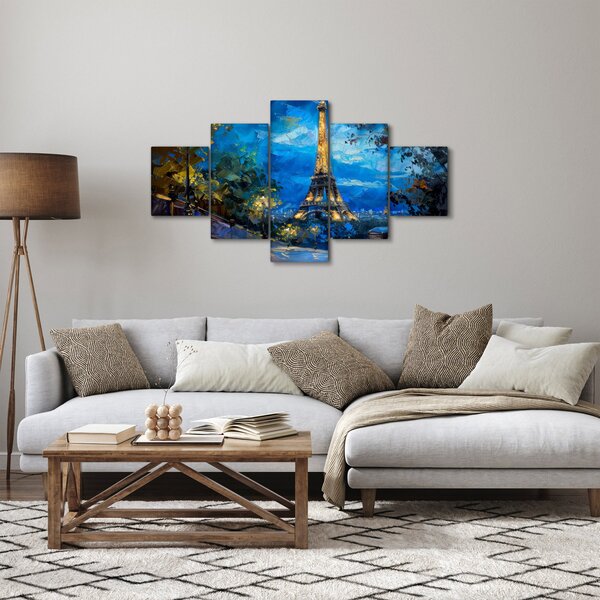 Obraz - Obraz olejny przedstawiający wieżę Eiffla (125x70 cm)