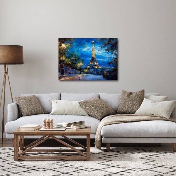 Obraz - Obraz olejny przedstawiający wieżę Eiffla (70x50 cm)