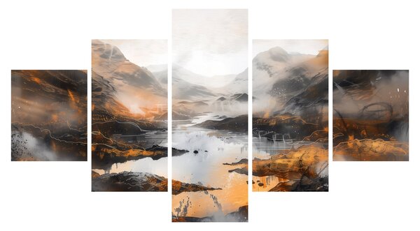 Obraz - Malowanie górskich krajobrazów (125x70 cm)