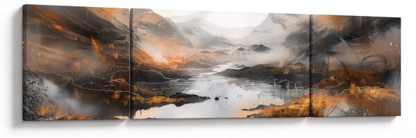 Obraz - Malowanie górskich krajobrazów (170x50 cm)
