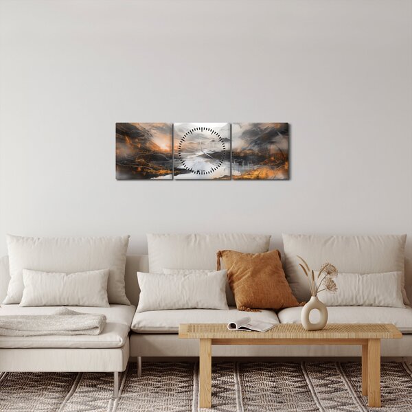 Obraz - Malowanie górskich krajobrazów (z zegarem) (90x30 cm)