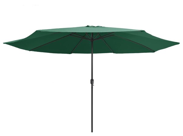 Parasol ogrodowy na metalowym słupku, 390 cm, zielony
