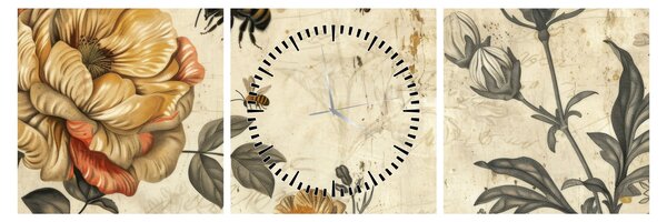 Obraz - Bee Meadow (z zegarem) (90x30 cm)