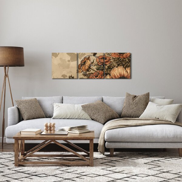 Obraz - Bee Meadow II. (z zegarem) (90x30 cm)