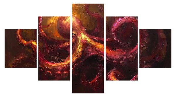 Obraz - Ośmiornica, obraz olejny (125x70 cm)