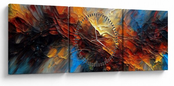 Obraz - Tekstura koloru (z zegarem) (90x30 cm)
