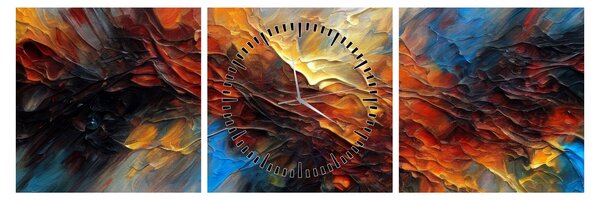 Obraz - Tekstura koloru (z zegarem) (90x30 cm)