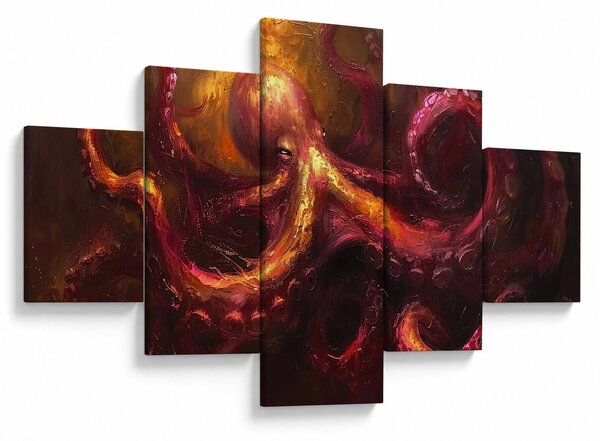 Obraz - Ośmiornica, obraz olejny (125x70 cm)