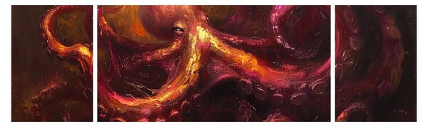 Obraz - Ośmiornica, obraz olejny (170x50 cm)