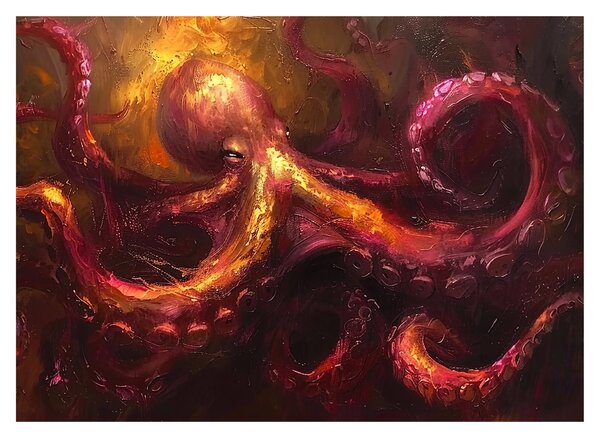Obraz - Ośmiornica, obraz olejny (70x50 cm)