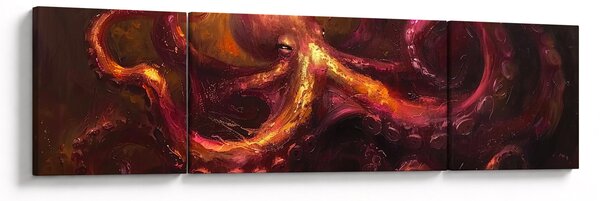 Obraz - Ośmiornica, obraz olejny (170x50 cm)