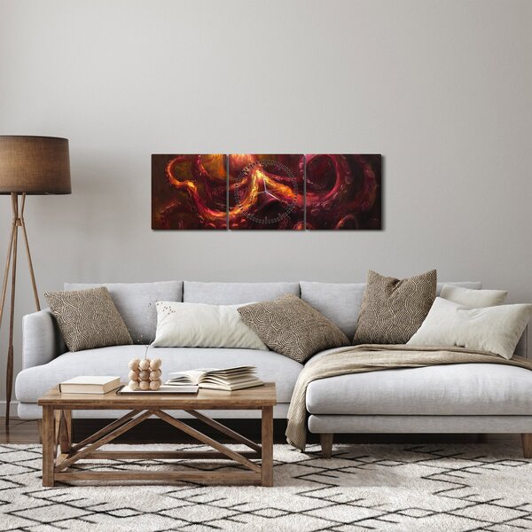 Obraz - Ośmiornica, obraz olejny (z zegarem) (90x30 cm)