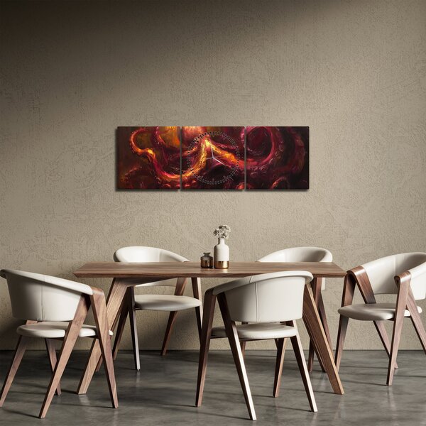 Obraz - Ośmiornica, obraz olejny (z zegarem) (90x30 cm)